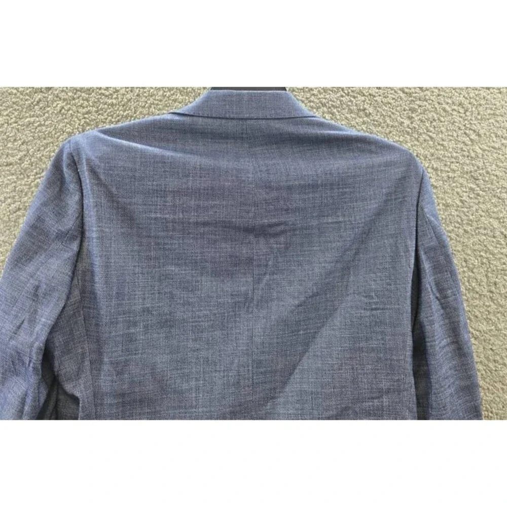 Calvin Klein Solid Slim Fit Soft Sport Coat Men's 40R Blue Button Closure L/S